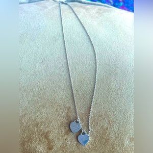 TIFFANY & CO. RETURN TO TIFFANY DOUBLE HEART TAG PENDANT NECKLACE, SILVER, MINI